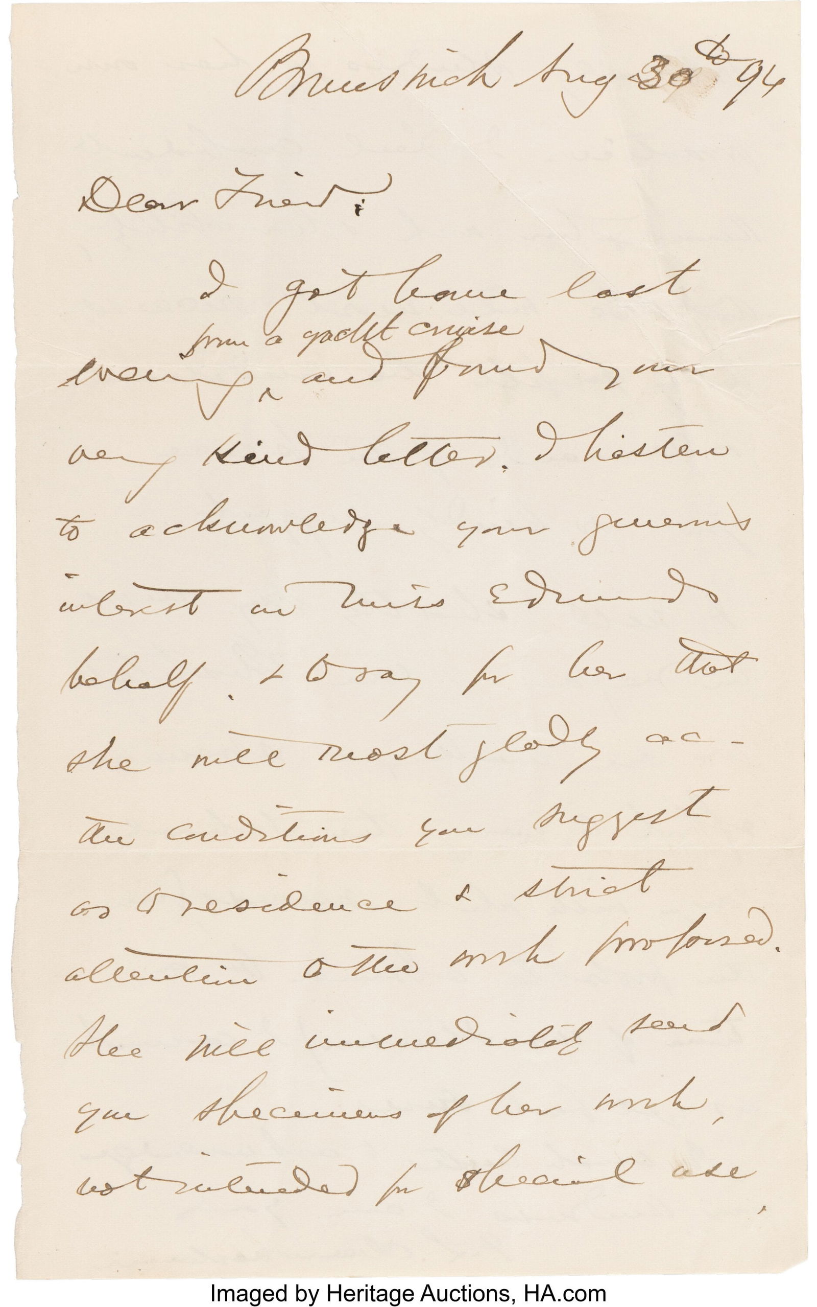 Joshua L. Chamberlain Autograph Letter Signed. T (1 of 2)