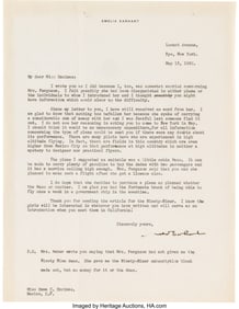 47229: Amelia Earhart Typed Letter Signed. One page, 8