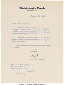 47163&colon; John F&period; Kennedy Typed Letter Signed&period; One page of