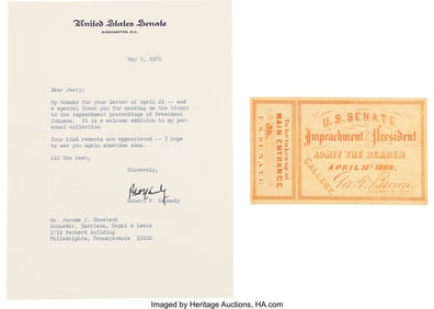 47165&colon; Robert F&period; Kennedy Typed Letter Signed&period; One page&comma;