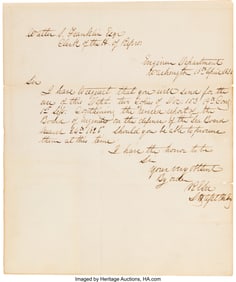 47098: Robert E. Lee Autograph Letter Signed. One page,