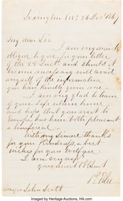 47099: Robert E. Lee Autograph Letter Signed. One page,