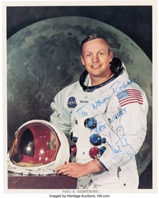 47235: Neil Armstrong Photograph Signed. 8 x 10 inches.