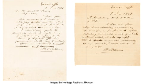 47103&colon; Francis Pickens Autograph Letters Signed&period;  Two l