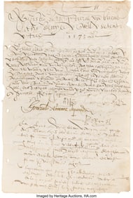 47172: Gonzalo Ximénez de Quesada Document Signed. Two