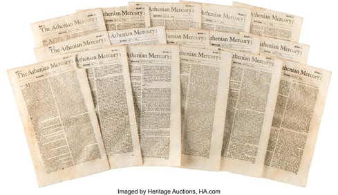47173: The Athenian Mercury: Sixteen Issues from 1694 - Volume 13.