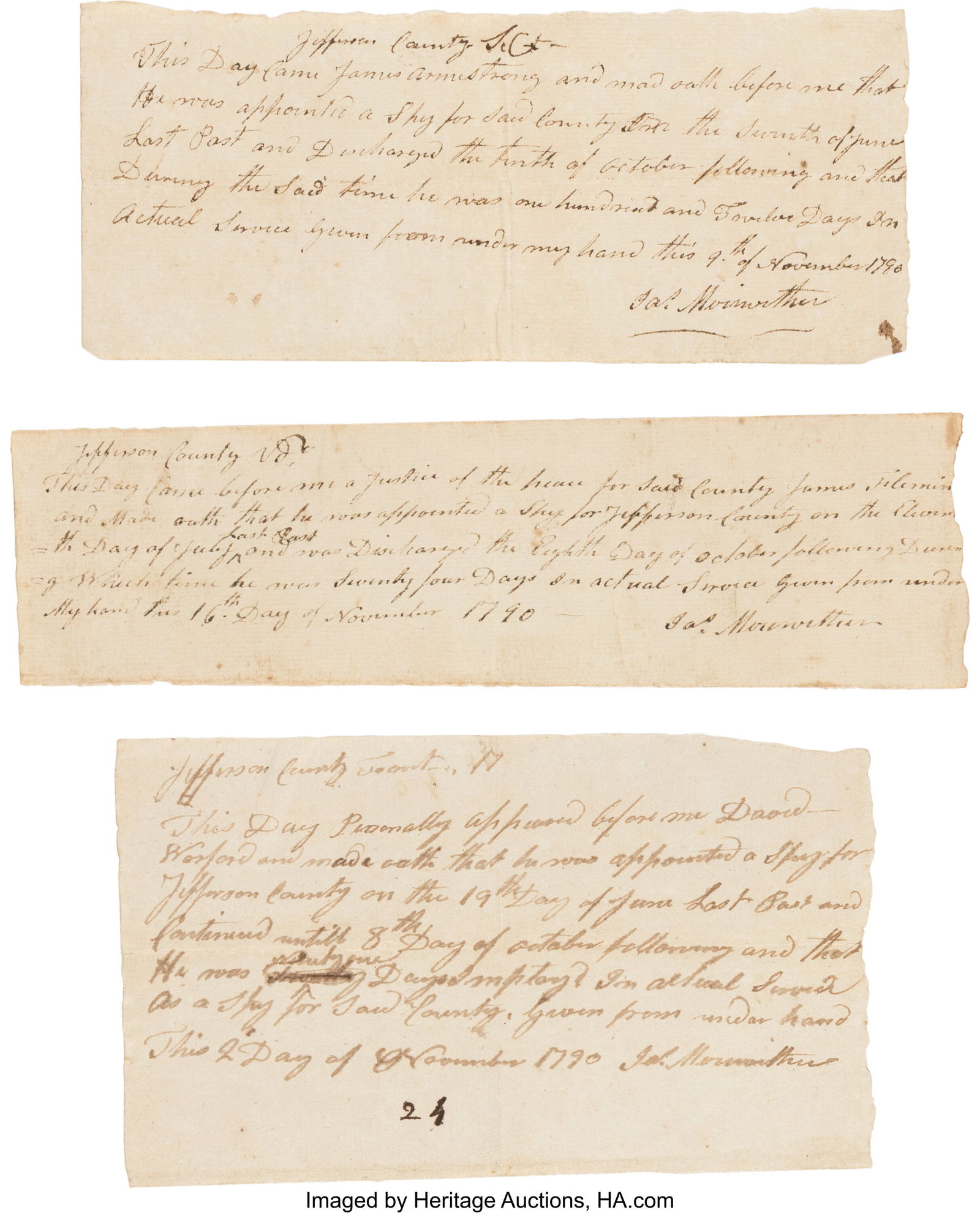 Enlistment Oaths for "Spies" on the Virginia Fro (1 of 1)