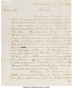 47110: George Washington Autograph Letter Signed. Two p