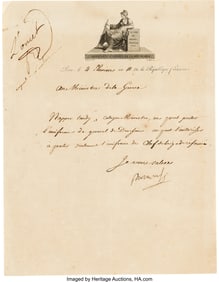 47177&colon; Napoleon Bonaparte Letter Signed&period; One page&comma; 7 1&sol;