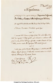 47178: Napoleon Bonaparte Document Signed. One page, 8
