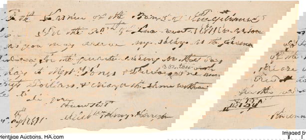 47122&colon; William Henry Harrison Autograph Document Signed