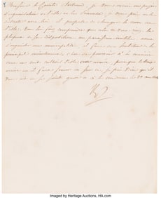 47179: Napoleon Bonaparte Letter Signed. One page, 7 1