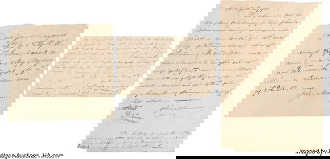 [Slavery]. Documents (3) Recording the Sale of E: &lbrack;Slavery&rsqb;&period; Documents &lpar;3&rpar; Recording the Sale of Enslaved People in Massachusetts&period; A letter and two documents related to the illegal sale of enslaved people in Massac