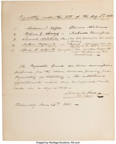 47124: James K. Polk Autograph Document Signed. One pag