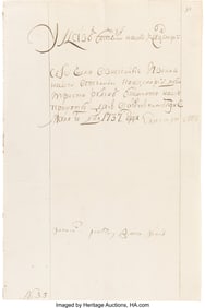 47180&colon; Elizabeth of Russia Document Signed&period; One page&comma; 8
