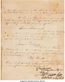 47125: Zachary Taylor Document Signed. One page, 8 x 10