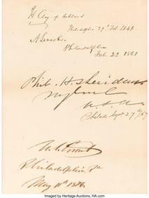 47128: Abraham Lincoln Signature on Sheet with Addition