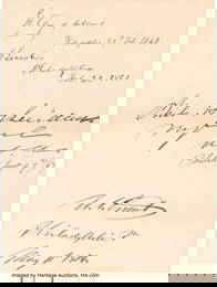 47128&colon; Abraham Lincoln Signature on Sheet with Addition