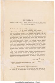 47040&colon; &lbrack;Slavery&rsqb;&period; William Bass Printed Petition to Retu