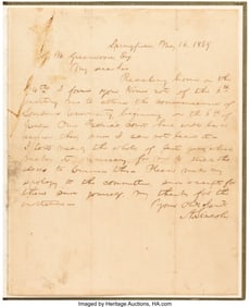 47129: Abraham Lincoln Autograph Letter Signed. One pag