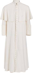 Pope Francis Signed White Cassock. Vatican City,: Pope Francis Signed White Cassock&period; Vatican City&comma; February 7&comma; 2021&period; A white cassock&comma; as typically worn by the Pope for daily use outside of liturgical functions&period;