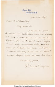 47042&colon; Frederick Douglass Autograph Letter Signed&period; One 