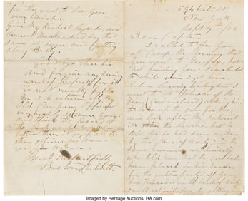 47137: Boston Corbett Autograph Letter Signed. Four pa