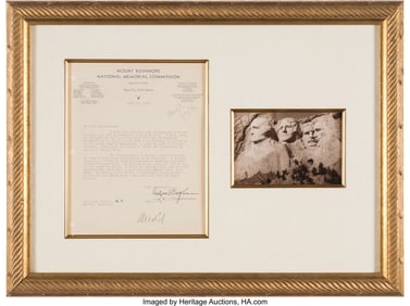 47186: Gutzon Borglum Typed Letter Signed. One page, 8