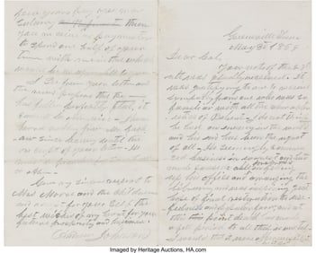 47138: Andrew Johnson Autograph Letter Signed. Three p