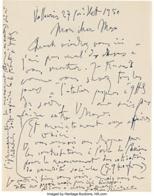 47188&colon; Pablo Picasso Autograph Letter Signed&period; One page&comma;