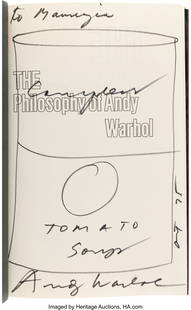 Andy Warhol Signed Copy of The Philosophy of And: Andy Warhol Signed Copy of The Philosophy of Andy Warhol (From A to B and Back Again). New York and London: Harcourt Brace Jovanovich: [1975]. First edi