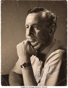 47195: Ian Fleming Signed Photograph. Black and white p