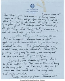 47201: John Steinbeck Autograph Letter Signed. Two page