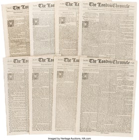 47059: Eight Issues of The London Chronicle with Revolu