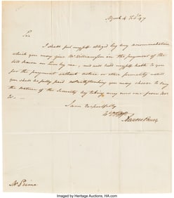47069&colon; Aaron Burr Autograph Letter Signed&period; One page&comma; 8 