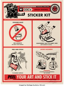 43079&colon; Shepard Fairey &lpar;b&period; 1970&rpar; Sticker Kit&comma; 2009 Scree