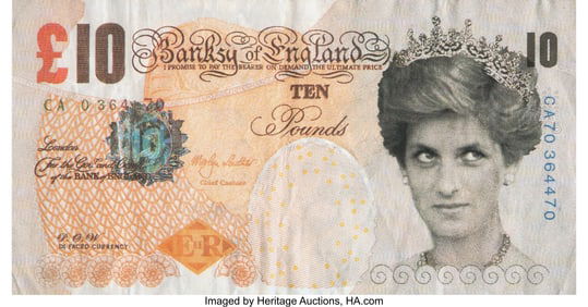 43010&colon; After Banksy  Di-Faced Tenner&comma; 10GBP Note Offset