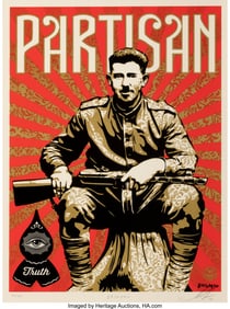 43088&colon; Shepard Fairey X Gary Baseman Partisan&comma; 2013 Scr