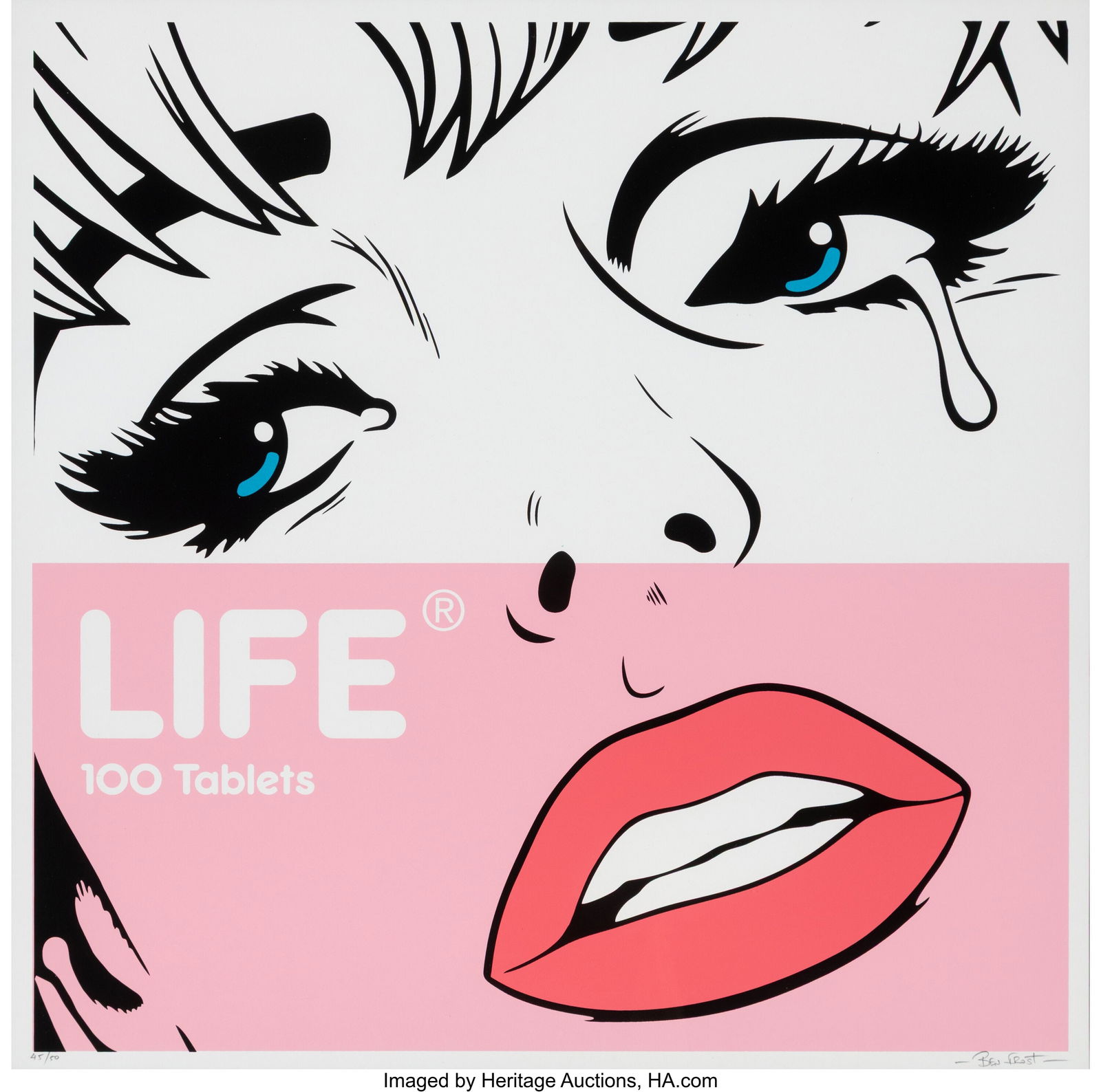 Ben Frost (b. 1975) Life - 100 Tablets (Pink), 2: Ben Frost (b. 1975) Life - 100 Tablets (Pink), 2014 Screenprint in colors on wove paper 19 x 18-1/2 inches (48.3 x 47.0 cm) (sheet&rpa