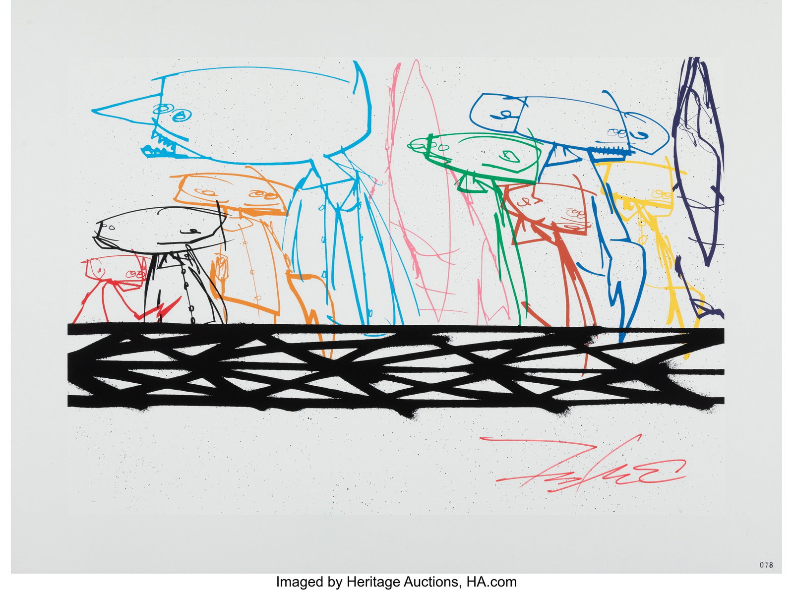 Futura (b. 1955) Community (White), 2019 Screenp: Futura (b. 1955) Community (White), 2019 Screenprint in colors on wove paper 19 x 25-1/2 inches (48.3 x 64.8 cm) (sheet) Ed&perio