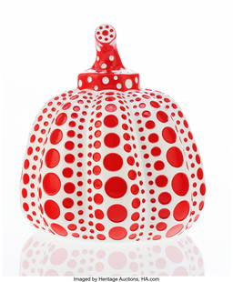 Yayoi Kusama (b. 1929) Pumpkin (Red), 2013 Paint: Yayoi Kusama &lpar;b&period; 1929&rpar; Pumpkin &lpar;Red&rpar;&comma; 2013 Painted cast resin 4 x 3-1&sol;4 x 3-1&sol;4 inches &lpar;10&period;2 x 8&period;3 x 8&period;3 cm&rpar; Stamped with artist