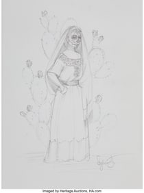 43139&colon; Sylvia Ji &lpar;b&period; 1982&rpar; Woman by Cactus Sketch Penci