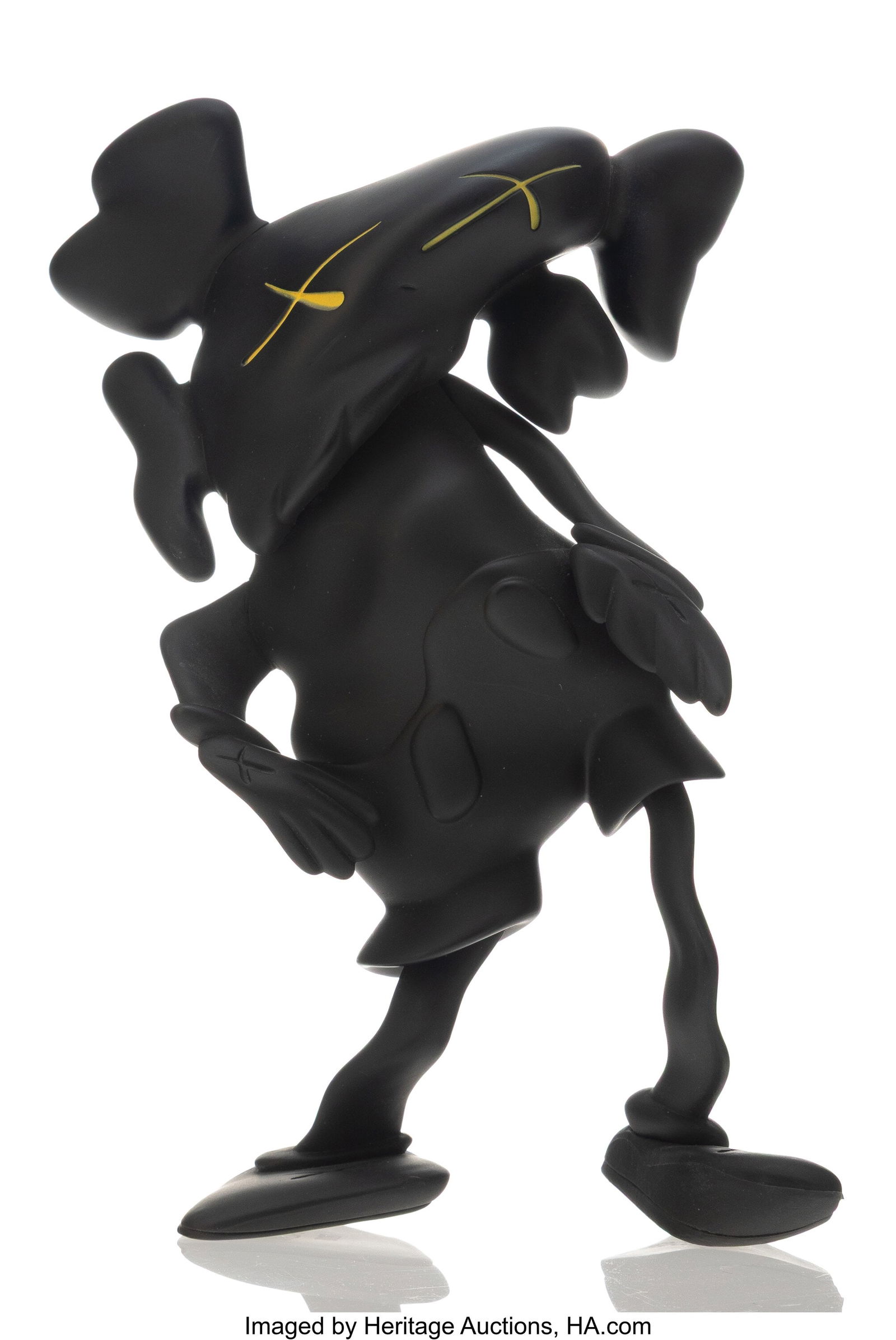 KAWS X Robert Lazzarini Companion (Black), 2010: KAWS X Robert Lazzarini Companion (Black), 2010 Painted cast vinyl 7 x 5-1/4 x 2-1/2 inches (17.8 x 13.3 x 6.3 cm) Stamped on underside of feet P