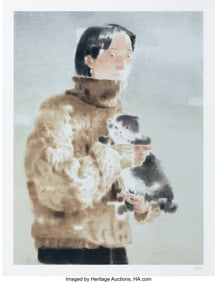 43304&colon; Xia Yu &lpar;b&period; 1981&rpar; Girl with Cat&comma; 2024 Screenprint