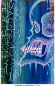 43308&colon; Xvon Jon &lpar;20th Century&rpar; Skull&comma; 2014 Acrylic on c