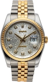 12034&colon; Rolex Datejust 36 Two Tone Wristwatch with Box  
