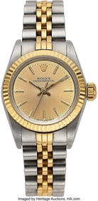 12048&colon; Rolex Lady's Steel and Gold Oyster Perpetual Wat