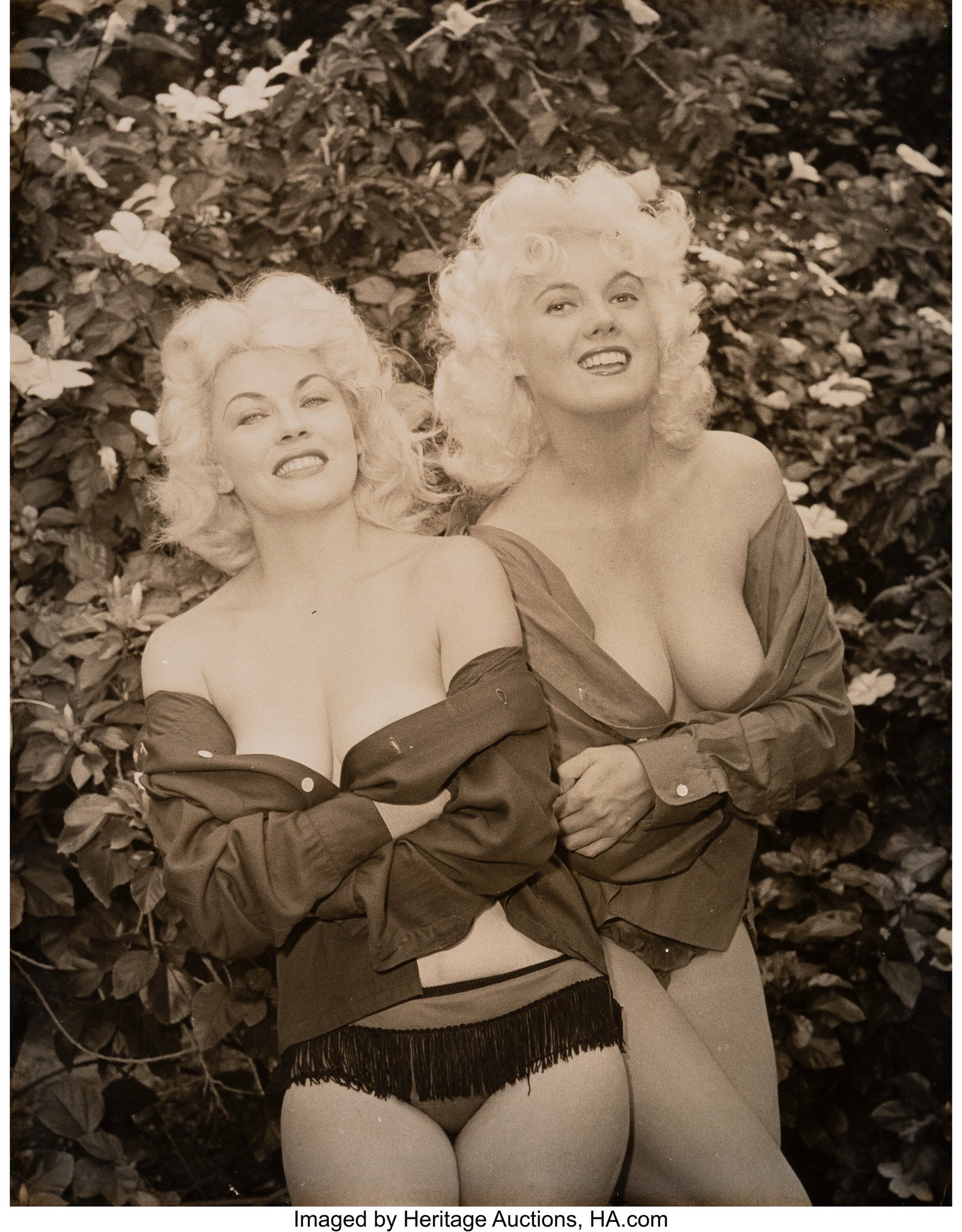 Bunny Yeager (American, 1929-2014) Bunny Yeager : Bunny Yeager (American, 1929-2014) Bunny Yeager and Maria Stinger (2 works), circa 1950s Gelatin silver prints 14 x 11 inches (35.6 x 27.9 cm) &