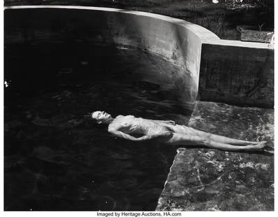 Edward Weston (American, 1886-1958) Nude Floatin: Edward Weston &lpar;American&comma; 1886-1958&rpar; Nude Floating&comma; 1939 Gelatin silver print&comma; printed later by Cole Weston 7-1&sol;2 x 9-1&sol;2 inches &lpar;19&period;1 x 24&period;1 cm&r