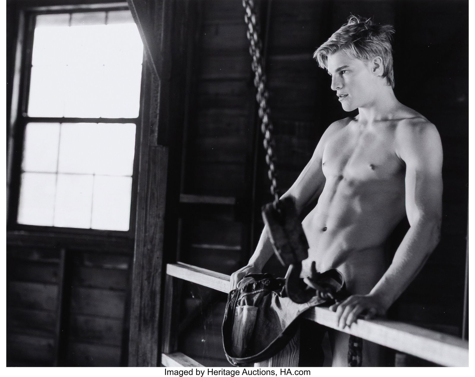 Bruce Weber (American, b. 1946) Wrestler; Group: Bruce Weber (American, b. 1946) Wrestler; Group of Male Models (2 works), 2009 Gelatin silver prints 7 x 5 inches (17.8 x 12.7 cm) &